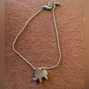 Gold Elephant Pendant Bracelet